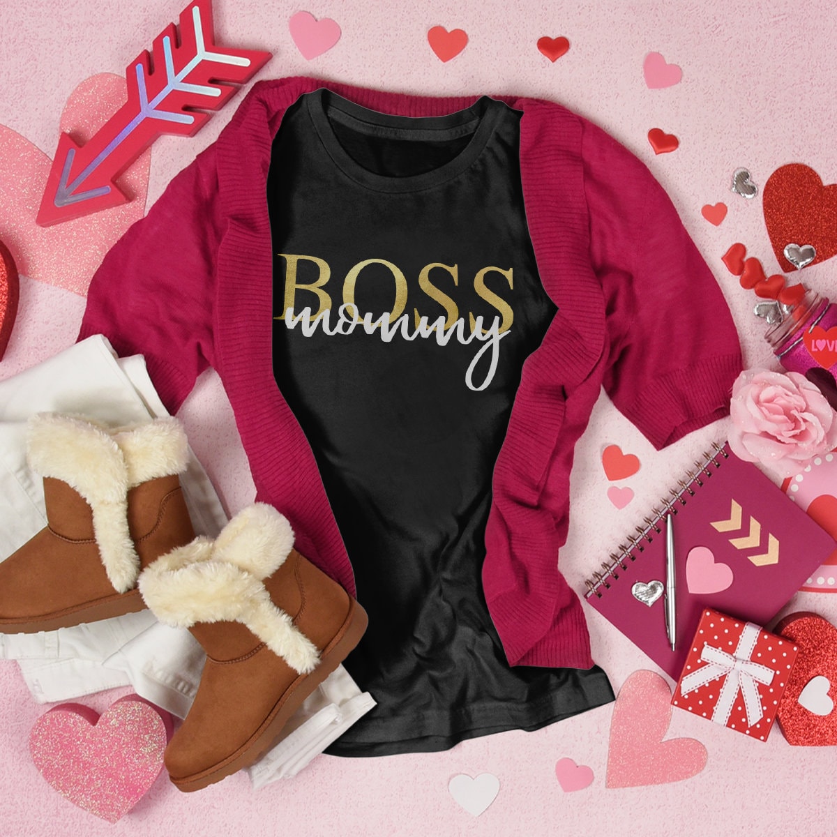 Set Mommy Boss und Mini Boss T-Shirt Body