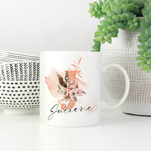 individuelle Tasse Kaffeebecher Keramiktasse mit Name und Initial personalisiert, spülmaschinenfest, 11oz