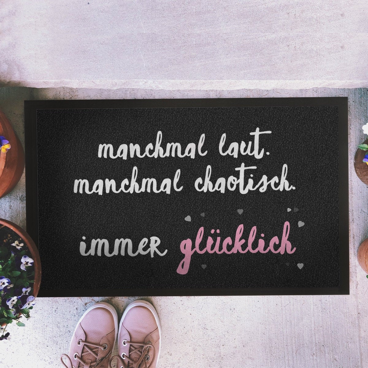 Fußmatte immer glücklich