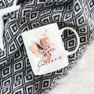 individuelle Tasse Kaffeebecher Keramiktasse mit Name und Initial personalisiert, spülmaschinenfest, 11oz