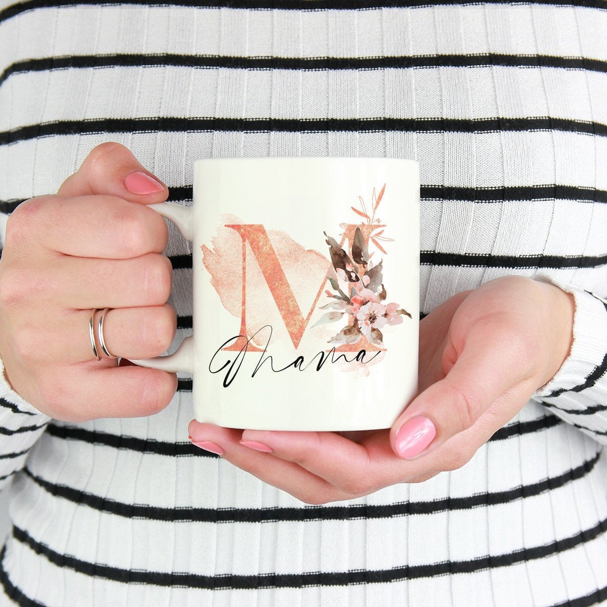 Tasse Kaffeebecher Keramiktasse mit Mama-Aufdruck Geschenkidee, spülmaschinenfest, 11oz