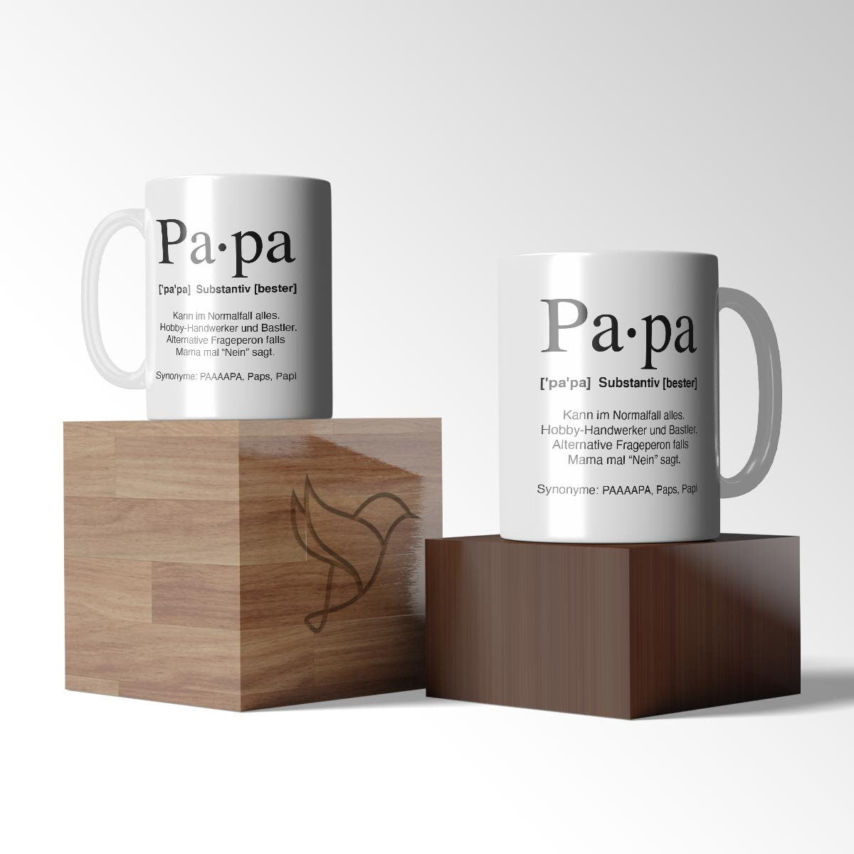 Tasse Kaffeebecher Keramiktasse mit Papa-Definition-Aufdruck Geschenkidee, spülmaschinenfest, 11oz