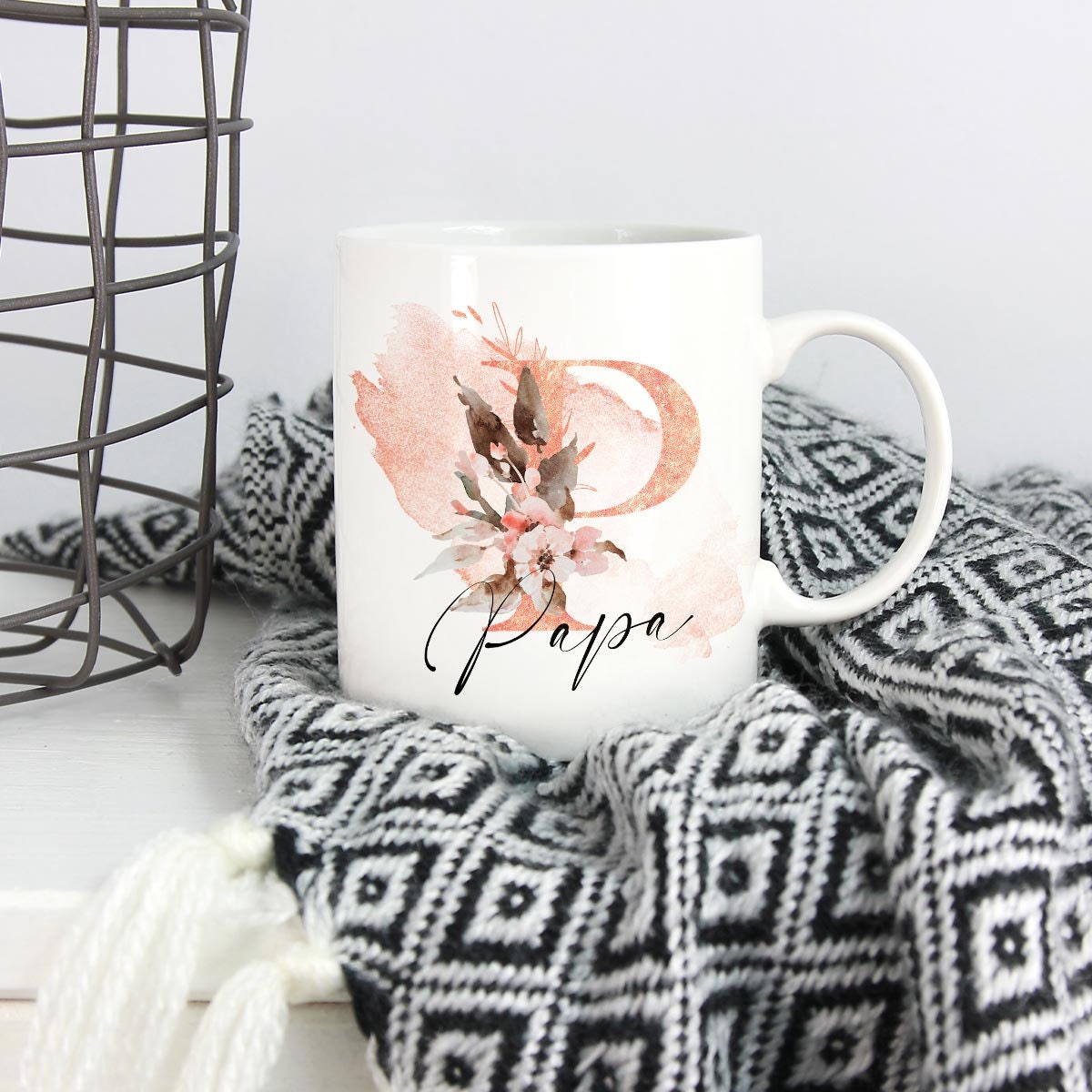 Tasse Kaffeebecher Keramiktasse mit Papa-Aufdruck Geschenkidee, spülmaschinenfest, 11oz