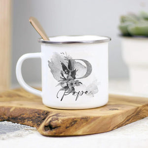 Emailletasse Kaffebecher mit Papa-Aufdruck Geschenkidee, 11oz