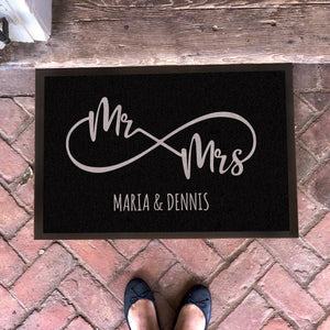 personalisierte Fußmatte MR & MRS mit Familienname oder Vornamen