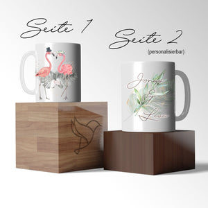 personalisiertes 2er Set Flamingo Tasse mit Namen