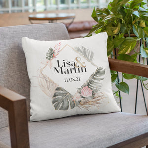 Deko-Kissen Hochzeit Paar personalisiert Vornamen und Datum