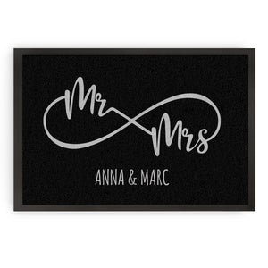 personalisierte Fußmatte MR & MRS mit Familienname oder Vornamen