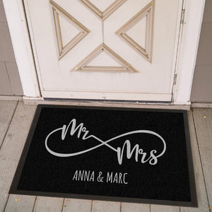 personalisierte Fußmatte MR & MRS mit Familienname oder Vornamen