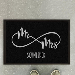 personalisierte Fußmatte MR & MRS mit Familienname oder Vornamen