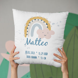 Kissen Rainbow personalisiert mit Geburtsdaten