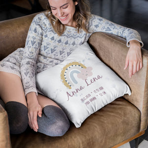 Kissen Rainbow personalisiert mit Geburtsdaten