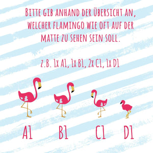 individuelle Flamingo Sommer Fußmatte Fußabstreicher Familie - komplett personalisierbar mit Familienname und Familienmitglieder!