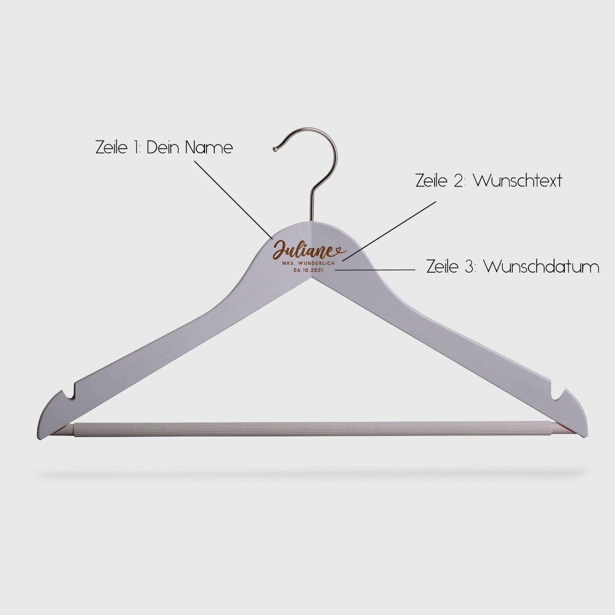 Holz Kleiderbügel mit personalisierter Gravur