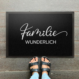 personalisierte Fußmatte mit Familienname