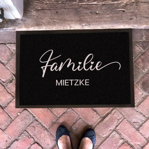 personalisierte Fußmatte mit Familienname