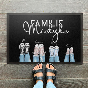 individuelle Sneaker Fußmatte Familie Fußabstreicher "Sneaker" - komplett personalisierbar mit Familienname und Familienmitglieder!