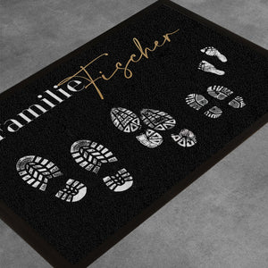 individuelle Fußmatte Fußabstreicher Familie "Shoeprints" - personalisierbar mit Familienname und Familienmitgliedern!