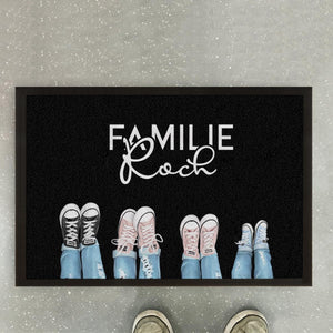 individuelle Sneaker Fußmatte Familie Fußabstreicher "Sneaker" - komplett personalisierbar mit Familienname und Familienmitglieder!