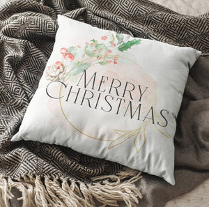 Deko-Kissen Kissenhülle "Merry Christmas" bedruckt mit u. ohne Füllung Geschenkidee