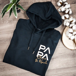 Papa Hoodie, personalisiert mit Name, Dad Hoodie, Papa Pullover, Hoodie mit Kapuze, Weihnachtsgeschenk für Papa, Geschenk für Mann