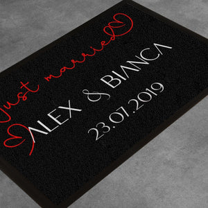 personalisiert Fußmatte Just married