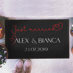 personalisiert Fußmatte Just married