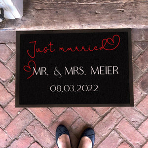 personalisiert Fußmatte Just married