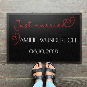 personalisiert Fußmatte Just married
