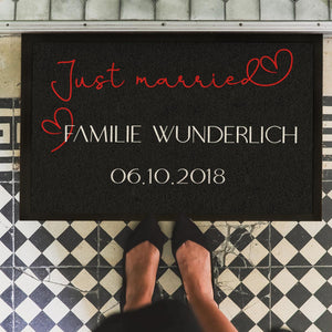 personalisiert Fußmatte Just married