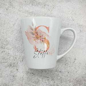 personalisierte konische Tasse mit Name flower