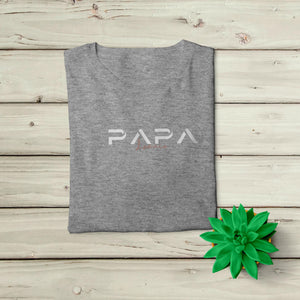 Papa I T-Shirt grau, personalisiert mit Namen