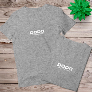 Papa T-Shirt simple grau, personalisiert mit Namen