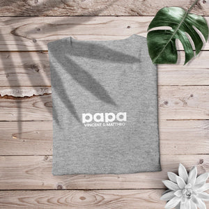 Papa T-Shirt simple grau, personalisiert mit Namen