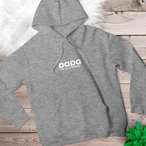 Papa Hoodie simpel grau personalisiert mit Namen
