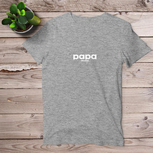 Papa T-Shirt simple grau, personalisiert mit Namen