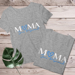 Mama T-Shirt Herz grau, personalisiert mit Namen