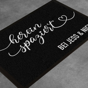 Personalisierte Fußmatte Hereinspaziert mit Familienname oder Vornamen