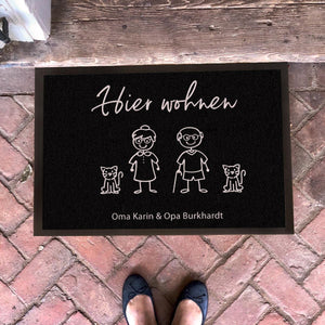 Fußmatte Oma und Opa personalisiert mit Namen und Personen