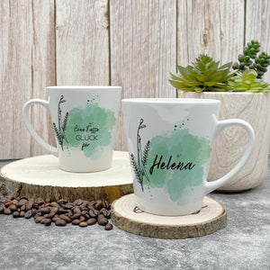 personalisierte konische Tasse Glück mit Name