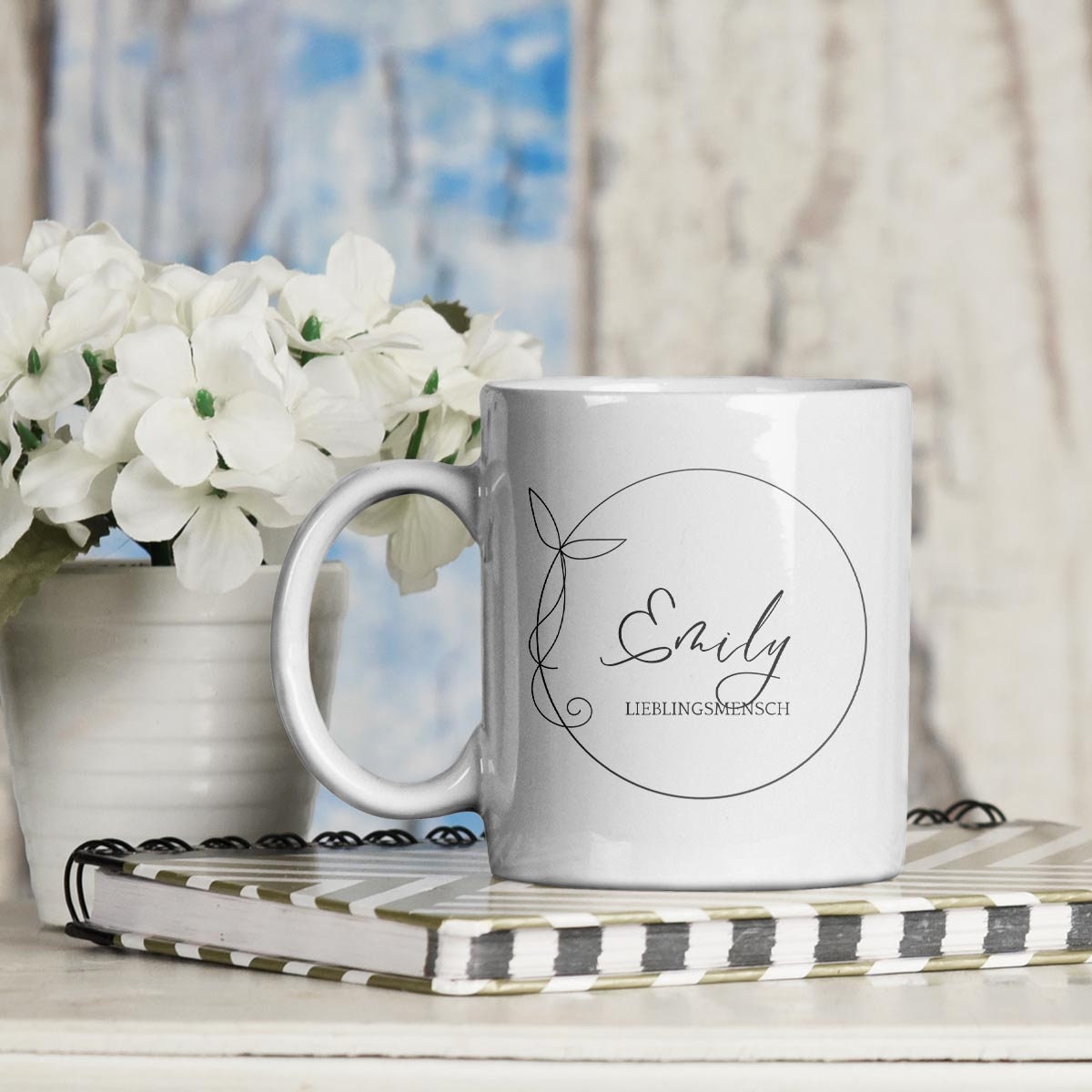 personalisierte Tasse mit Name zart