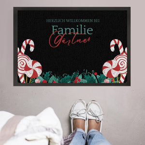 Personalisierte Fußmatte Weihnachten mit Familienname