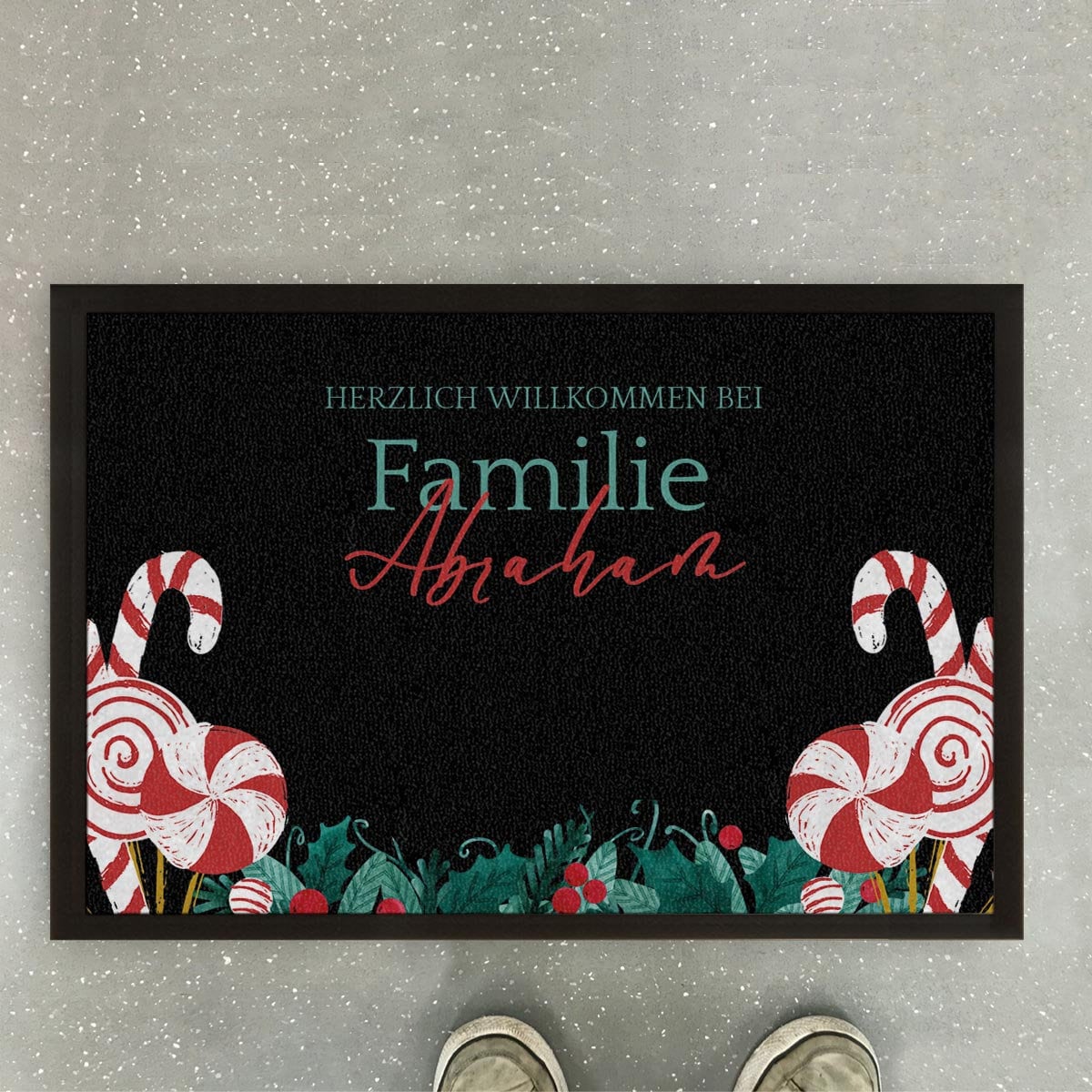 Personalisierte Fußmatte Weihnachten mit Familienname