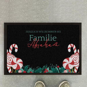 Personalisierte Fußmatte Weihnachten mit Familienname