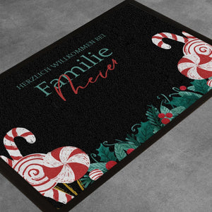 Personalisierte Fußmatte Weihnachten mit Familienname