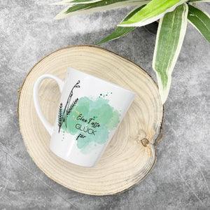 personalisierte konische Tasse Glück mit Name