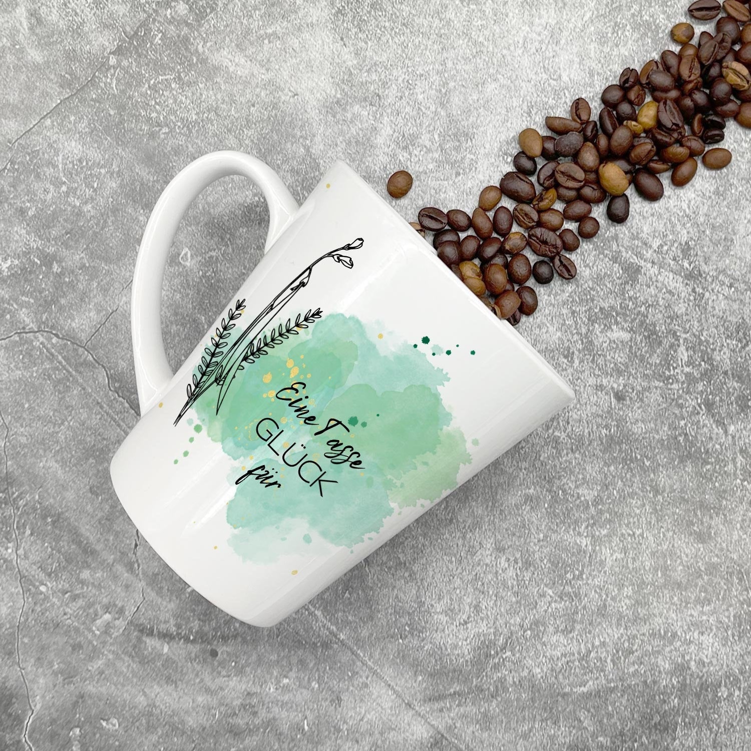 personalisierte konische Tasse Glück mit Name