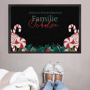 Personalisierte Fußmatte Weihnachten mit Familienname