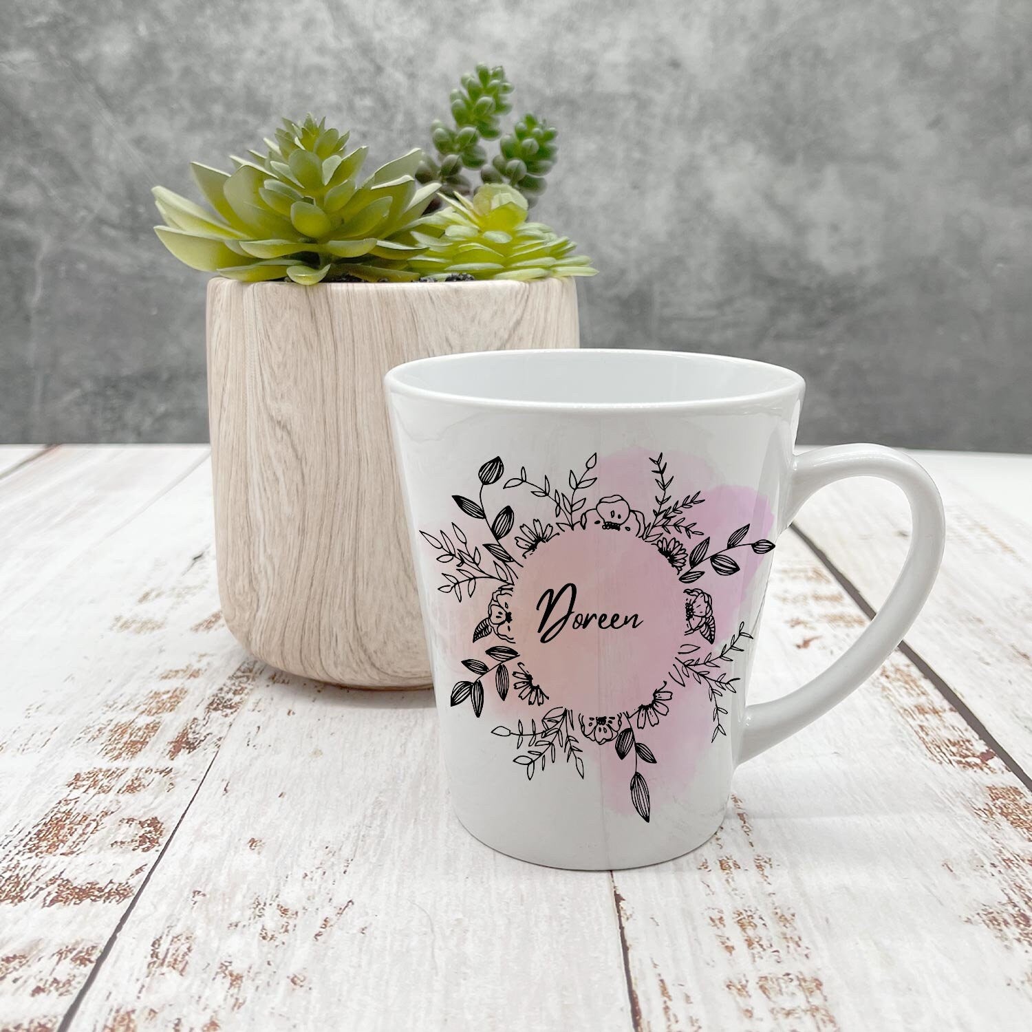 personalisierte konische Tasse mit Name Dein Tag