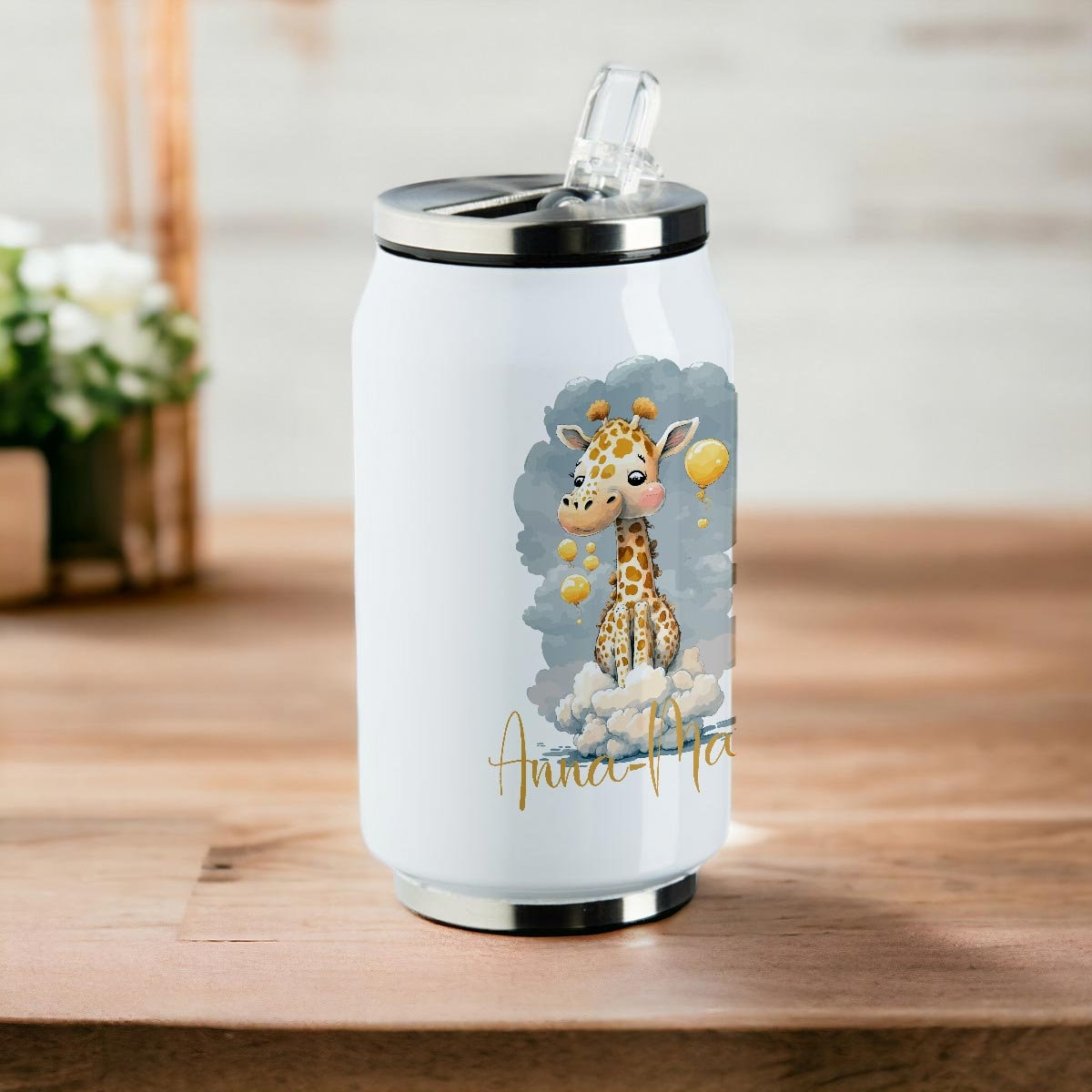 individuelle Kinder Trinkflasche, Thermoflasche personalisiert mit Name, 280ml